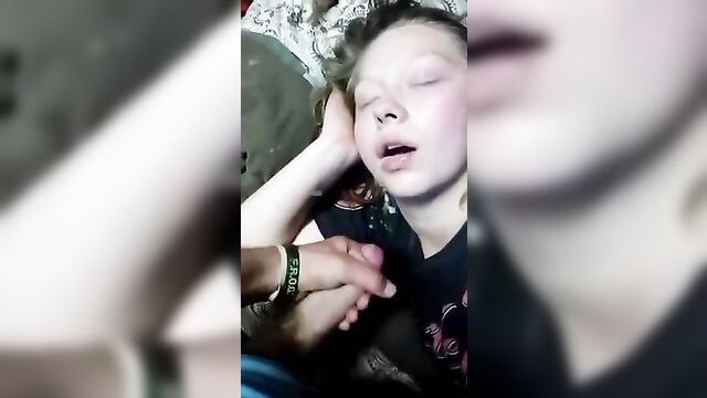 Pranking my sleeping Sister and Cumshot - 5 image