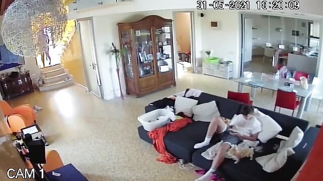 Mother naked in front of her Real Son on IP CAM - 1 image