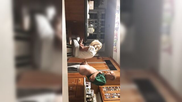 Real Son wanks behind Mom and cums - 1 image