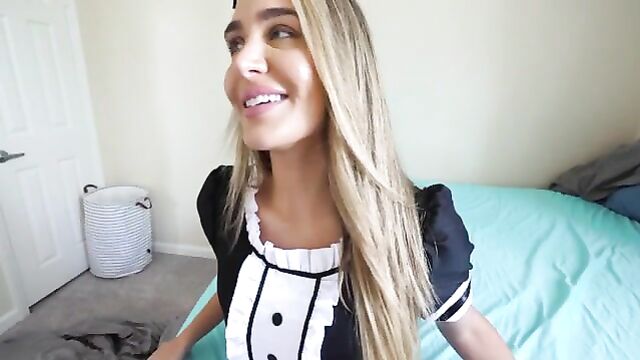 Sexy Sister is trying to Sneak back into her house in the Morning when she gets Caught by her Brother - 1 image