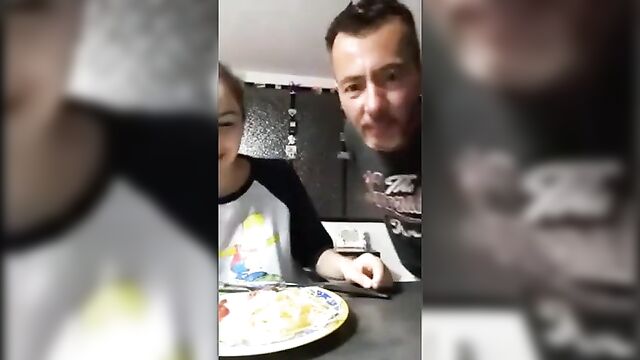 Daughter shows her Father her breasts during dinner - 4 image