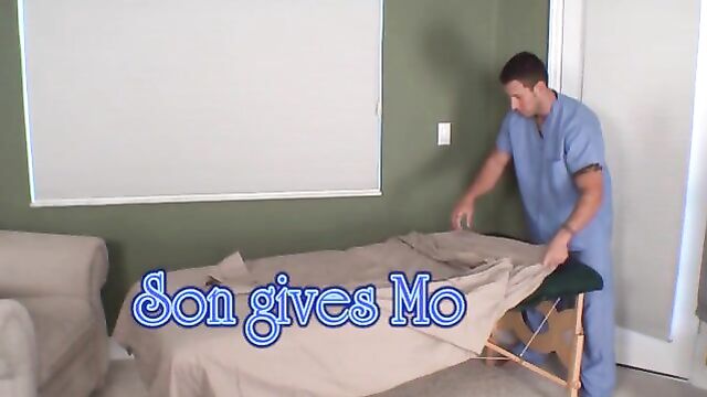 Horny Son massaging Mom Family sex - 1 image