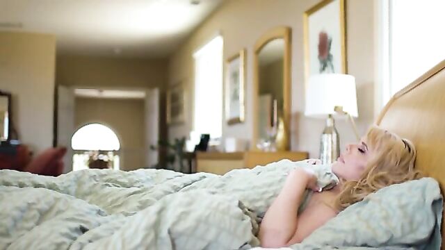 Busty Mom and Son Breakfast In Bed - 1 image